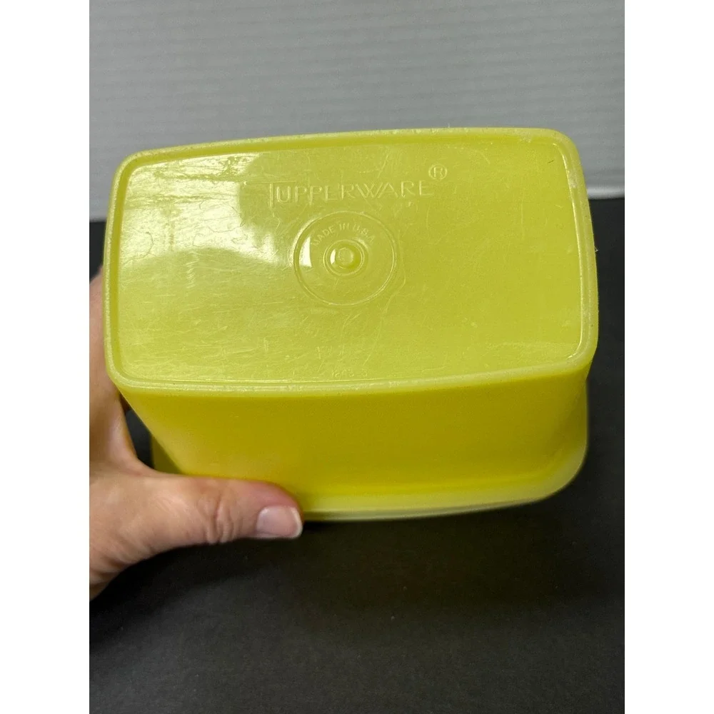 Vintage Tupperware Yellow Servalier Container with Lid 1243-8 Rectangular